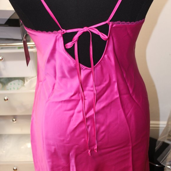 Wild Fable Vibrant Pink Lace Trim Slip Dress Large NWT Barbie 3/$25 - Picture 5 of 7